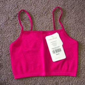 Seemless, dark pink sports bra tank size small